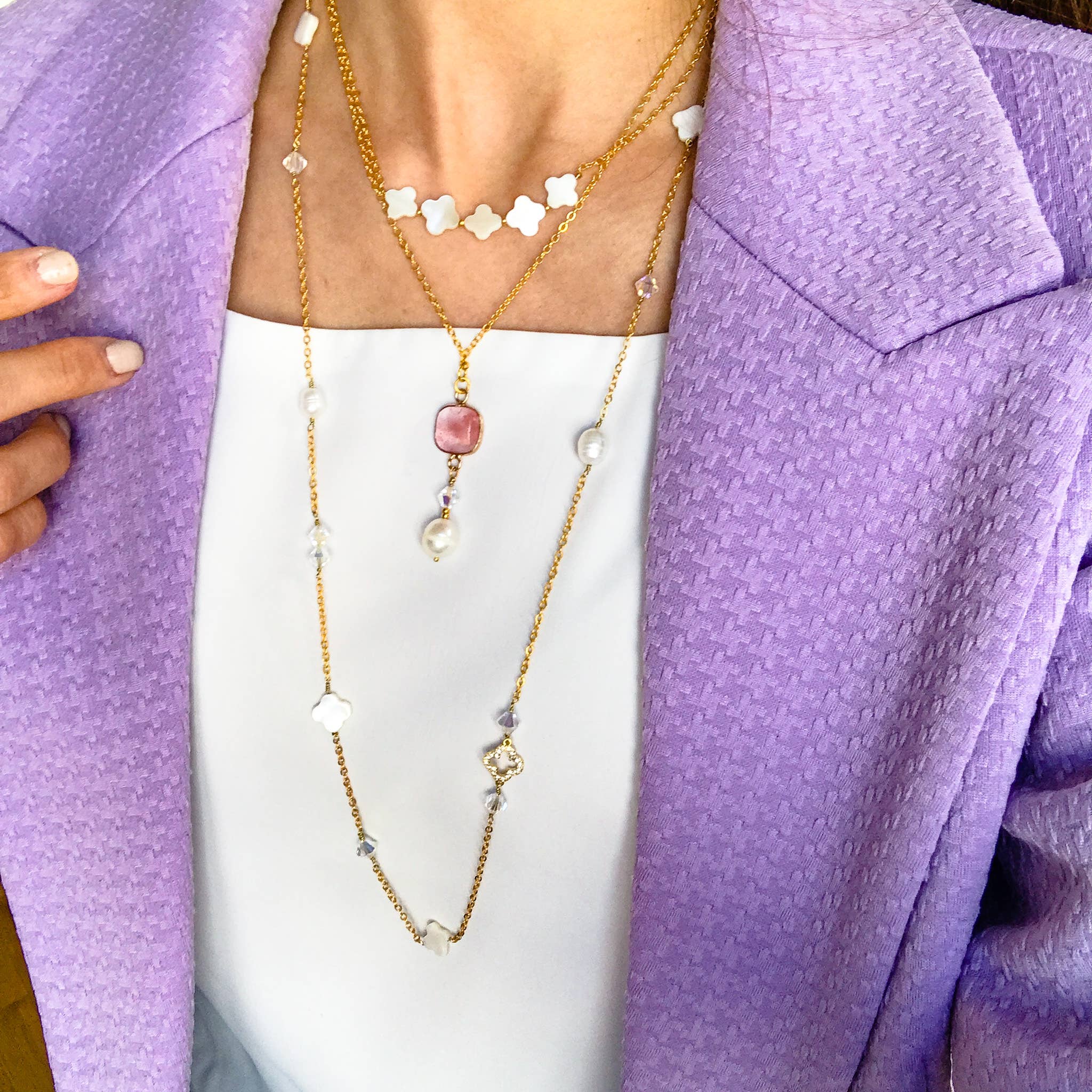 Lotus Púrpura Gran Corazón Colgante Collar De Plata & cristal checo-Reino Unido